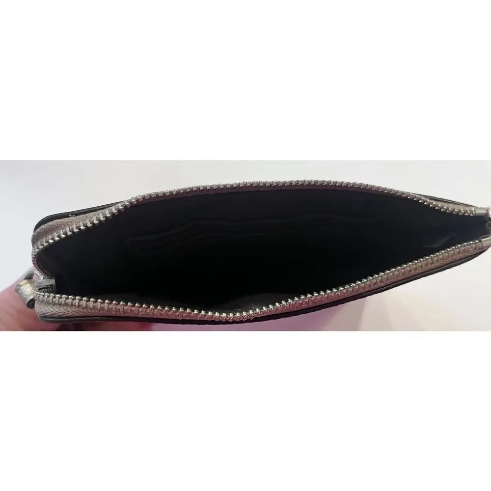 Coach Gold Wristlet Shimmer Glam Small Flat Clutch 6”X4”Party